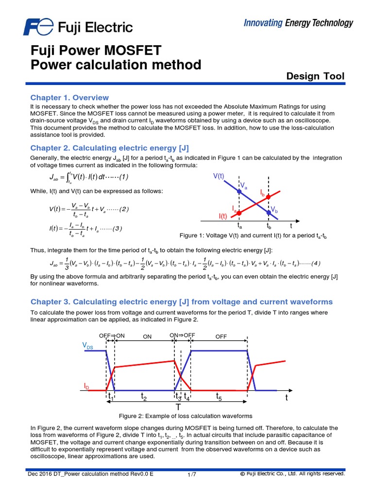 Fuji Power MOSFET Power Calculation Method: Design Tool | PDF | Mosfet ...