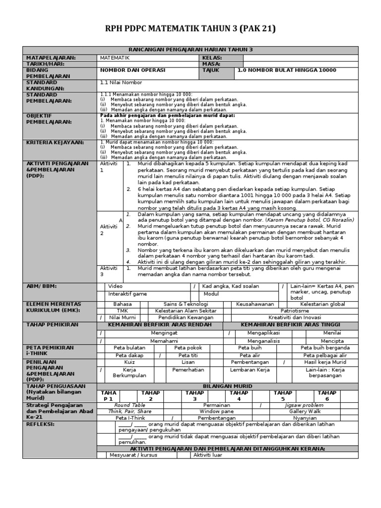 1 0 Nombor Bulat Hingga 10000 Pdf
