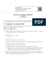Lista-Ms211 Calculo Numerico Lista p1 PDF