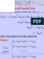 I. Quadratic Forms and Canonical Forms: X X A X X A X A X X A X A