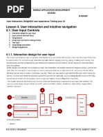 Lesson 4. User Interaction and Intuitive Navigation 4.1: User Input Controls