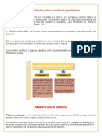 Diferencia Entre Los Polímeros Naturales y Artificiales