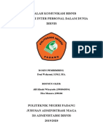 Komunikasi Antar Personal Dalam Dunia Bisnis