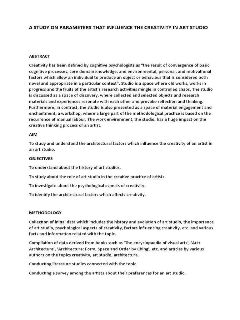 Enhancing Creativity in Art Studios | PDF | Creativity | Psychology