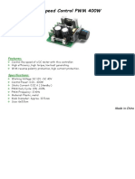 DC Speed Control PWM 400W: Features