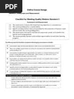 Online Course Design: Element 3. Assessment and Measurement