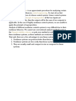 The Describing Function Is An Approximate Procedure For Analyzing Certain Nonlinear Control Problems in Control Engineering