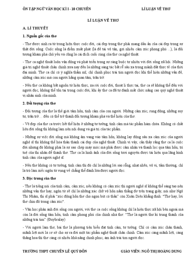 LÍ LUẬN VỀ THƠ | PDF