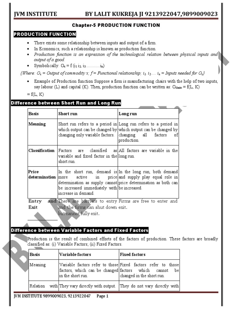 Micro CH-5 Production Function123 | PDF | Production Function | Labour ...