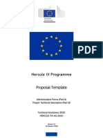 Hercule III Programme Proposal Template: Administrative Forms (Part A) Project Technical Description (Part B)