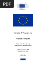 Hercule III Programme Proposal Template: Administrative Forms (Part A) Project Technical Description (Part B)