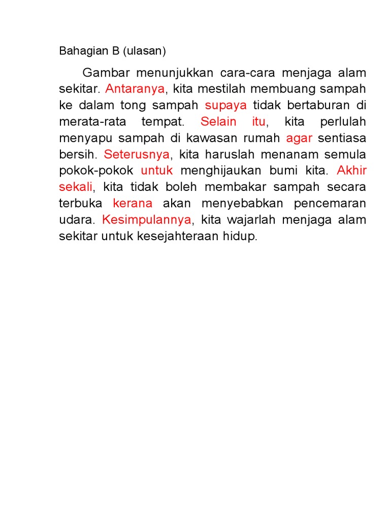 Ulasan Cara Menjaga Alam Sekitar Pdf