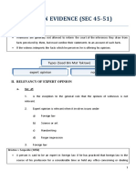 Opinion Evidence (Sec 45-51) : Types (Saad Bin Mat Takraw) Expert Opinion Non Expert