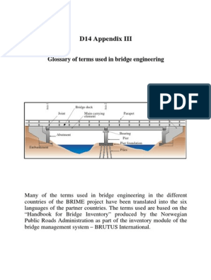 Glosario de Terminos en Ingenieria de Puentes | PDF | Beam (Structure) |  Bridge
