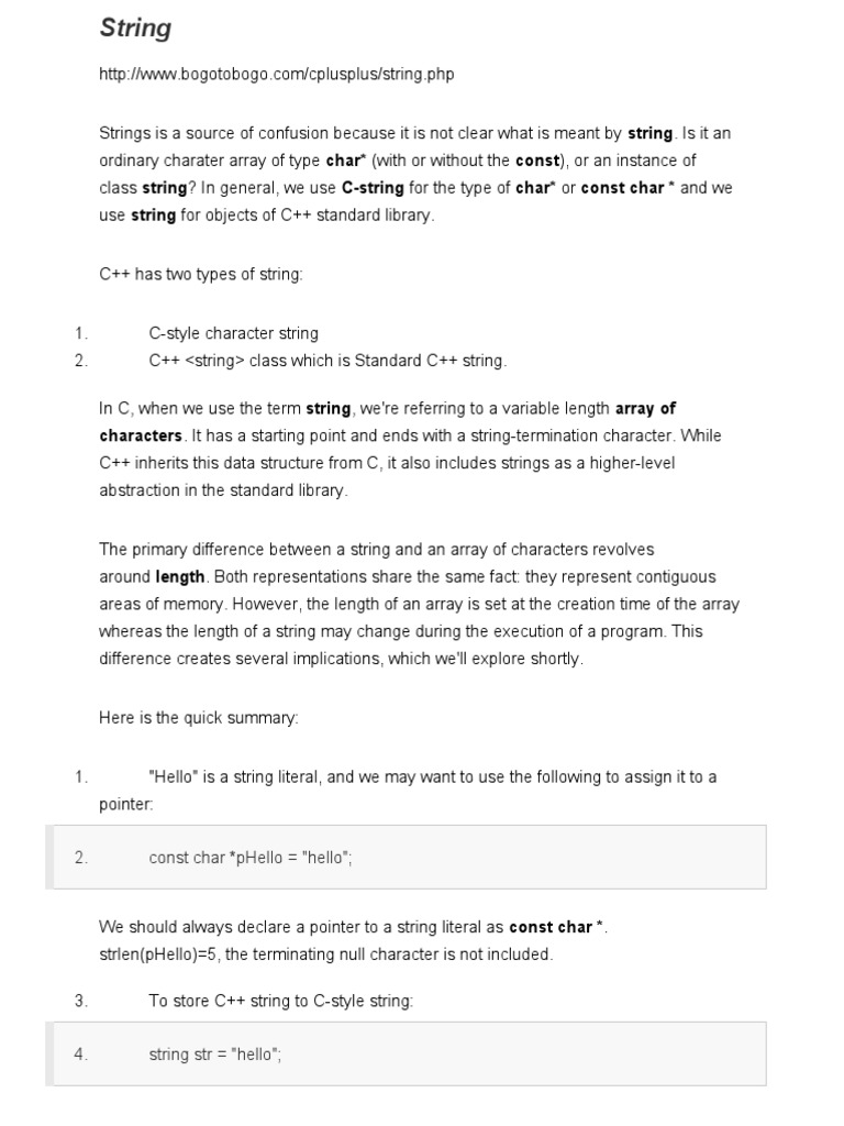 Characters. It Has A Starting Point and Ends With A String-Termination ...