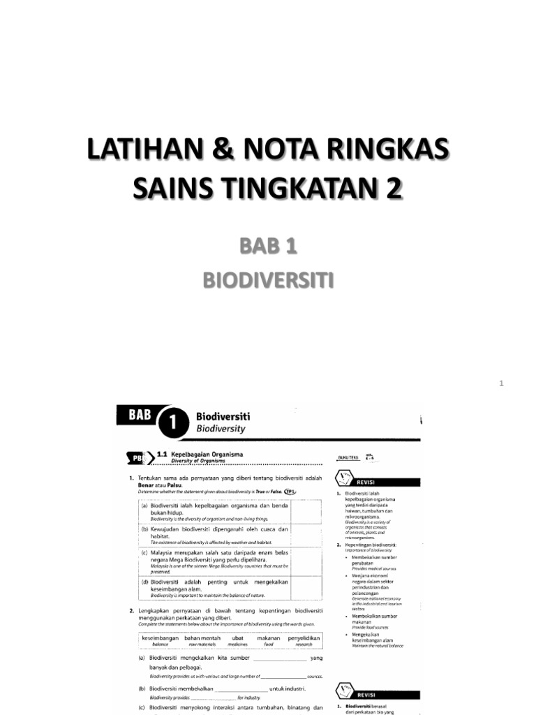 Latihan Sains Tingkatan 2 Bab 1 PDF