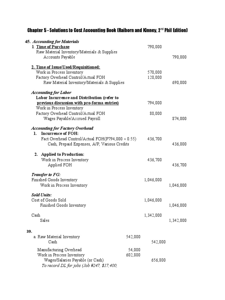 Cost Accounting Solutions Overview | PDF | Cost Of Goods Sold | Inventory
