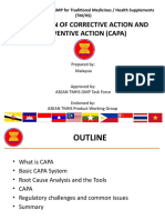 Evaluation of Corrective Action and Preventive Action (Capa)