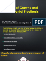 Factors Causing Failure of Crowns and Fixed Dental Prosthesis