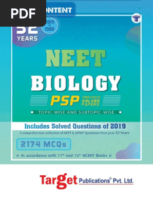 Sample Pdf Of Neet Ug Biology Previous 32 Years Chapterwise Solved Question Papers Psp Book Taxonomy Biology Genus