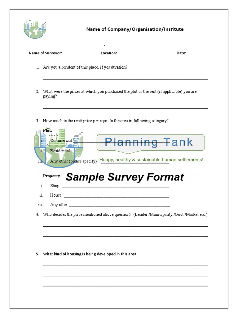 Village Property Survey Questionnaire | PDF | Property | Economies