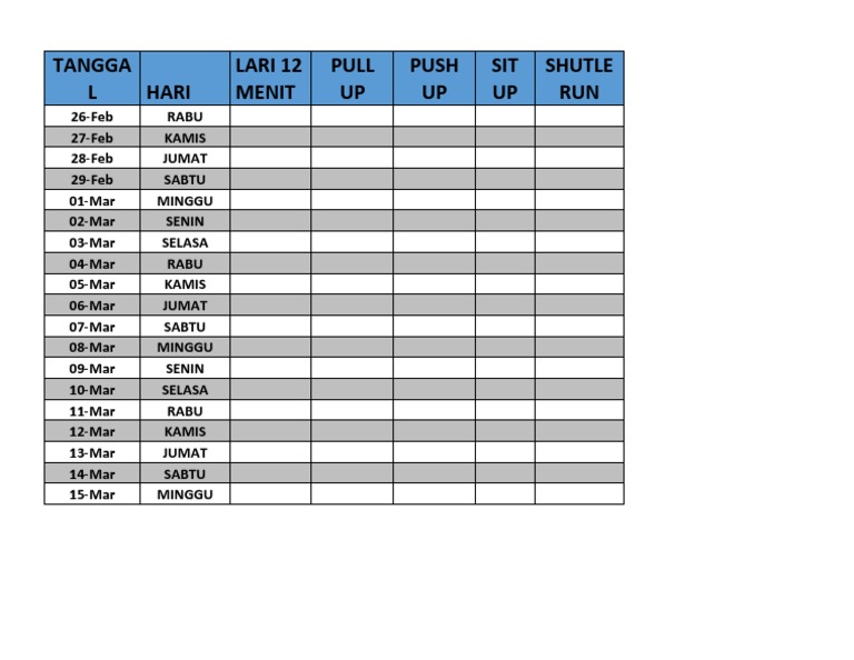 L-Shape Stair Workout Schedule | PDF
