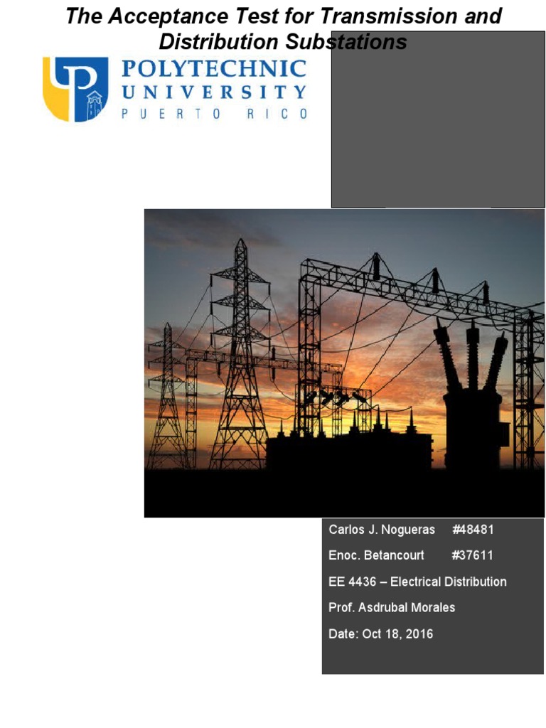 Acceptance Test For Transmission Distrib | PDF | Electrical Substation ...