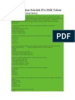 Soal Asli Ujian Sekolah IPA SMK Tahun Pelajaran 2012