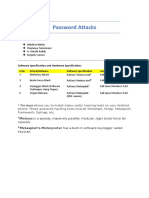 Password Attacks: Software Specification and Hardware Specification