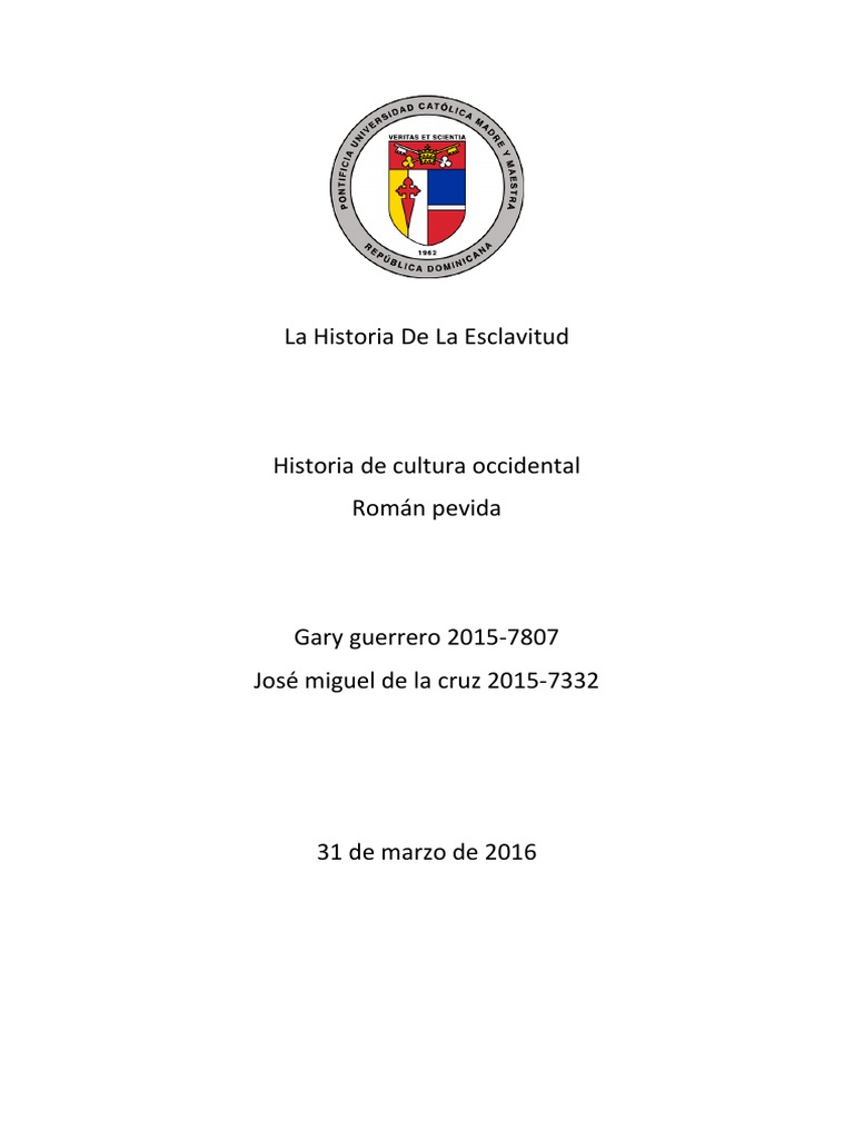 La Historia de La Esclavitud | PDF