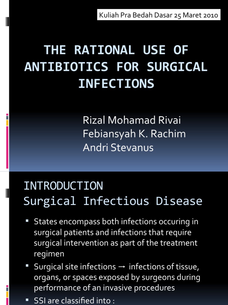 The Rational Use of Antibiotics For Surgical Infections | PDF ...