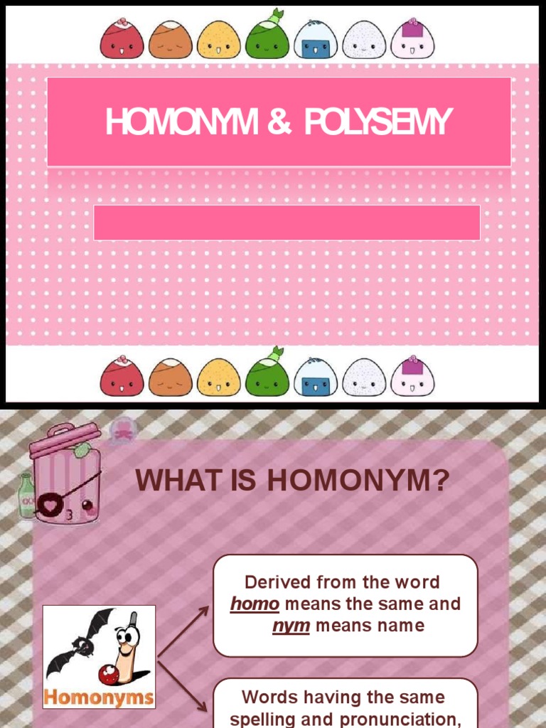 Homonym &P O Ly S E M Y | PDF