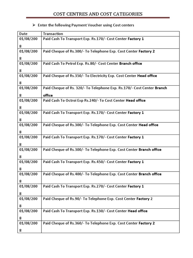 Cost Center Payment Records | PDF | Technology & Engineering