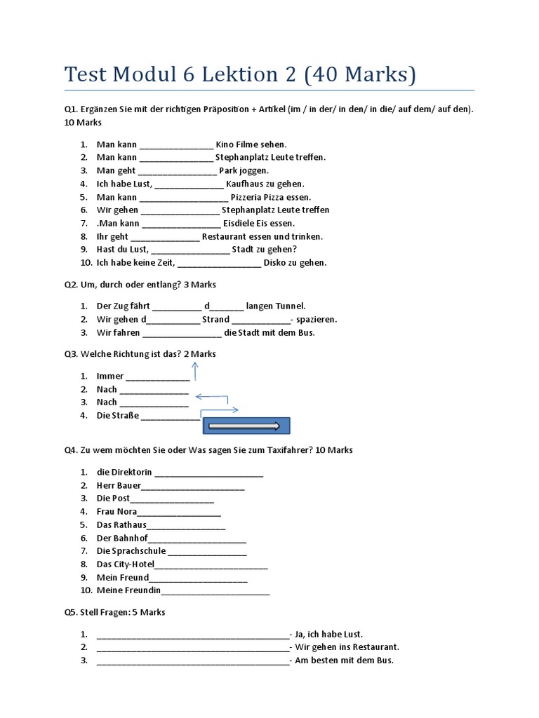 Class 8 Test Modul 6 Lektion 2 | PDF