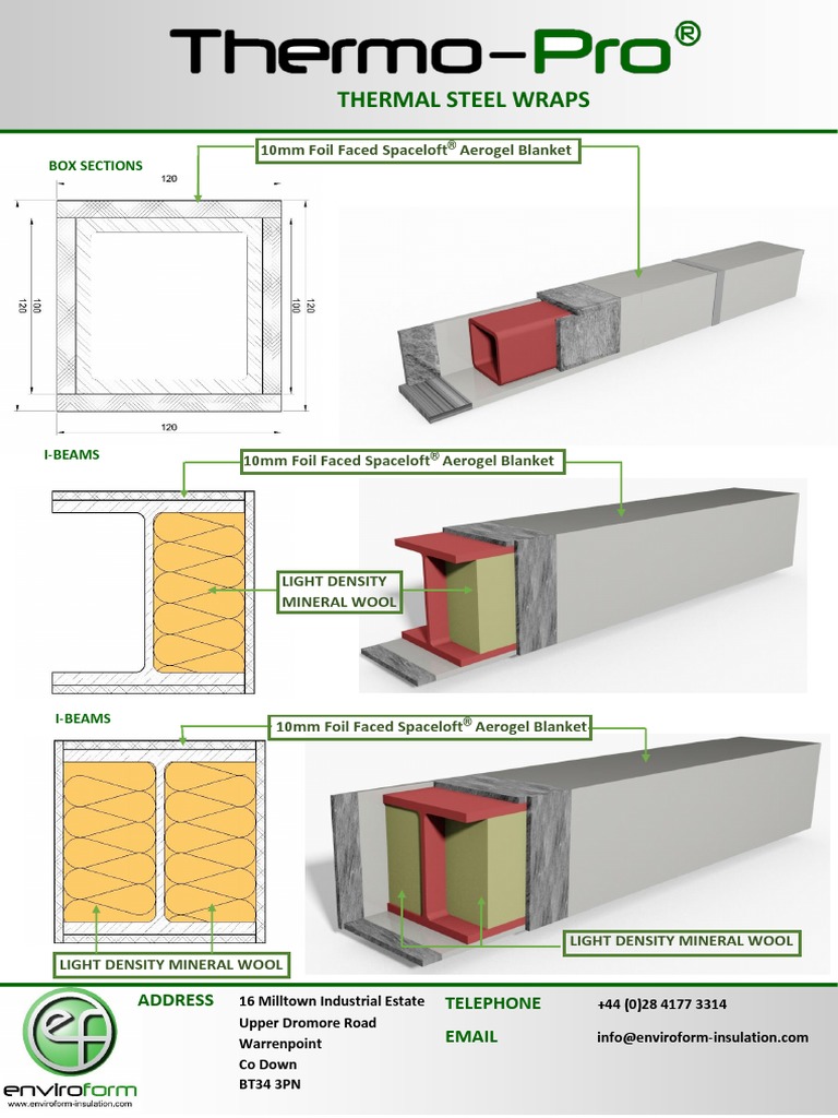 Thermal Steel Wraps: 10mm Foil Faced Spaceloft Aerogel Blanket | PDF