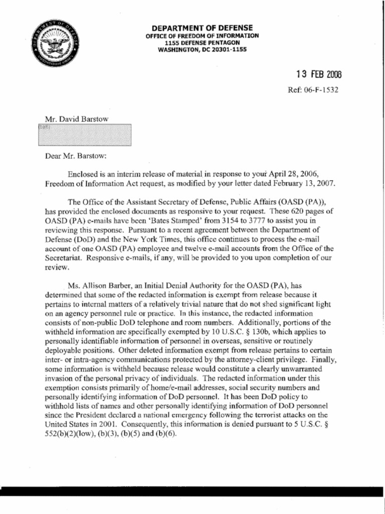 13Feb08ReleaseLetter E-Mails | PDF | Executive Branch Of The United ...