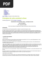 Princípios do culto aceitável a Deus 