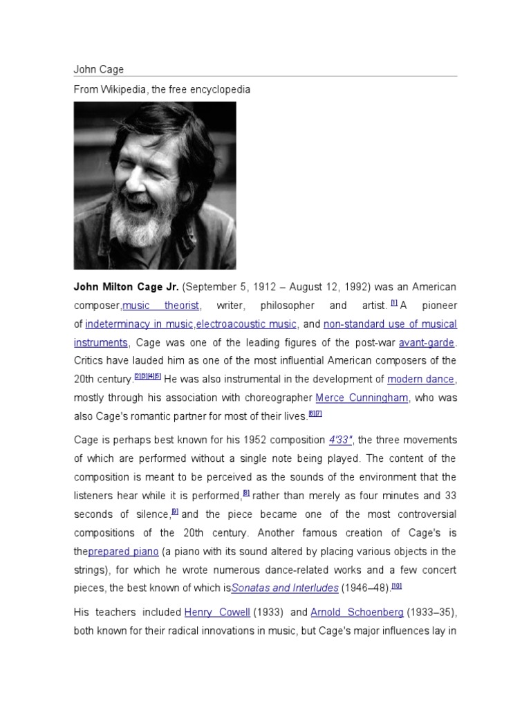 John Cage PDF Classical Music Musical Compositions