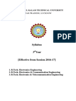 B.Tech. (Electronics Engineering, Electronics & Communication Engineering, Electronics & Telecommunication Engineering) 3rd Syllabus PDF