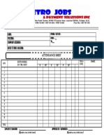 Attendance tracking sheet for outlet employees