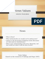 News Values: Instructor: Firasat Jabeen