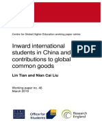 Lin Tian, Nian Cai Liu - Inward International Students in China and Their Contribution To Global Common Goods (2019)