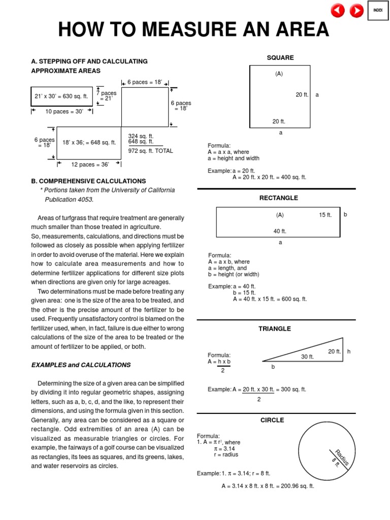 Measuring Area for Fertilizer Application | PDF