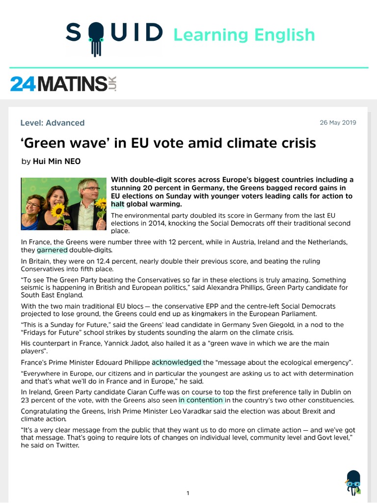 Green Wave: EU Elections and Climate Action | PDF