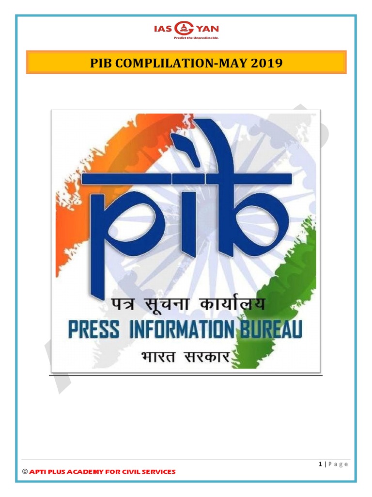 Pib Complilation-May 2019: Apti Plus Academy For Civil Services | PDF ...