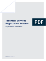 Technical Services Registration Scheme: Organisation Information