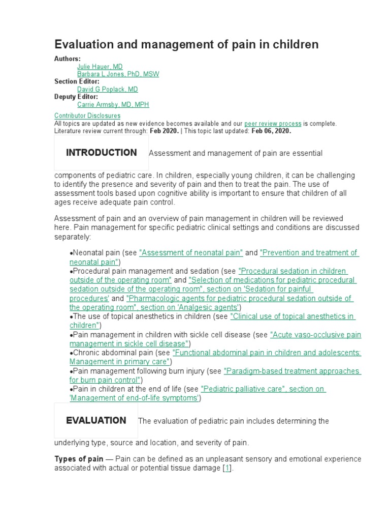 Pediatric Pain Management Essentials | PDF | Analgesic | Opioid