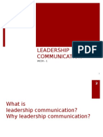 Session 1 - LEADERSHIP COMMUNICATION