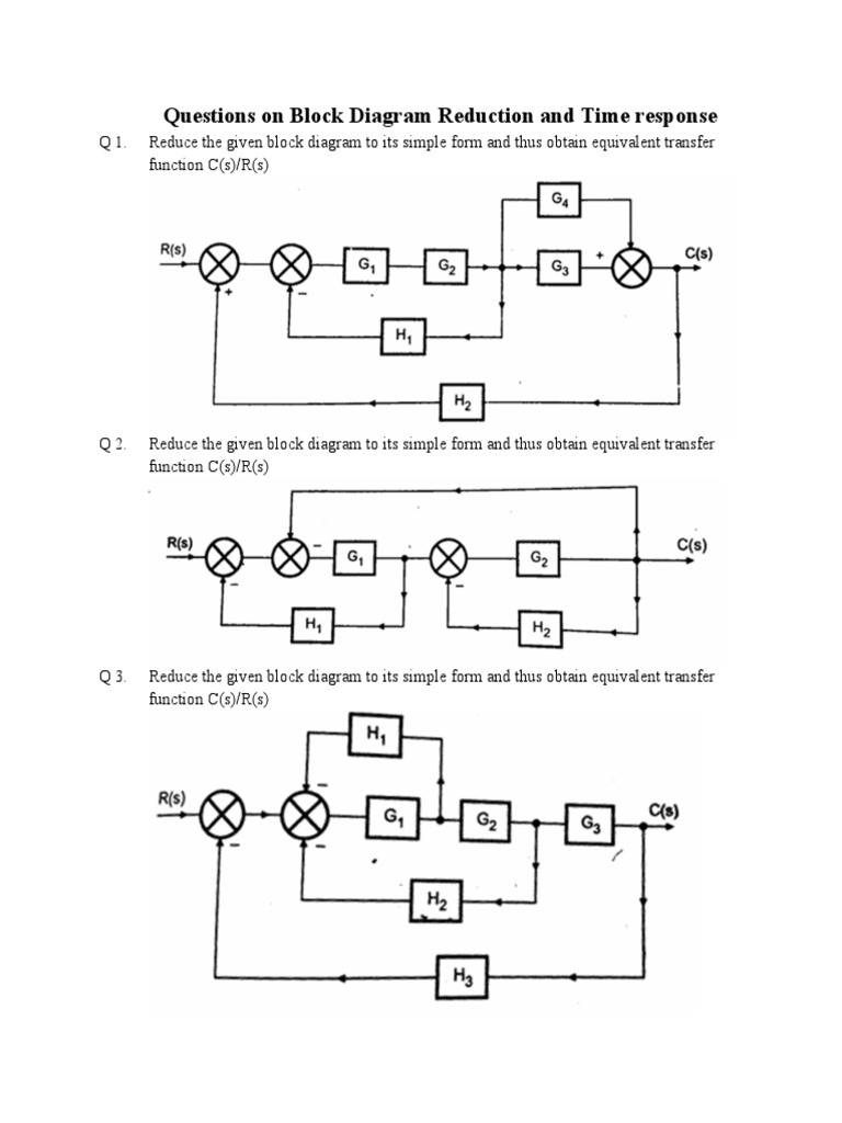 Block Diagram Reduction Exercises | PDF | Feedback | Algorithms