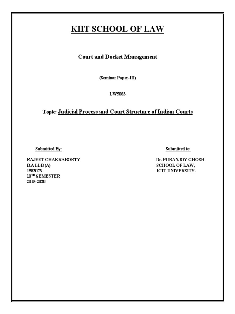 Indian Court Structure and Docket System | PDF | Supreme Court Of India ...